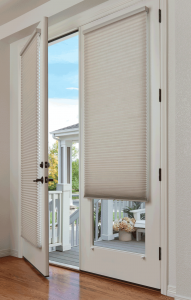 glass door window treatments french doors Hunter Douglas Overland Park 66214
