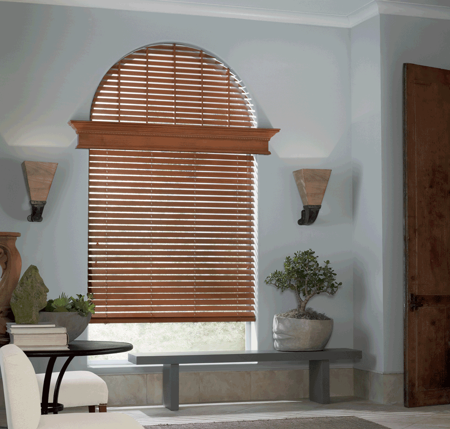 full coverage Hunter Douglas blinds arched window treatments Hunter Douglas Olathe 66062