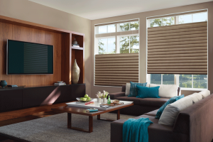 living room top down shades with room darkening fabrics for privacy Shawnee KS