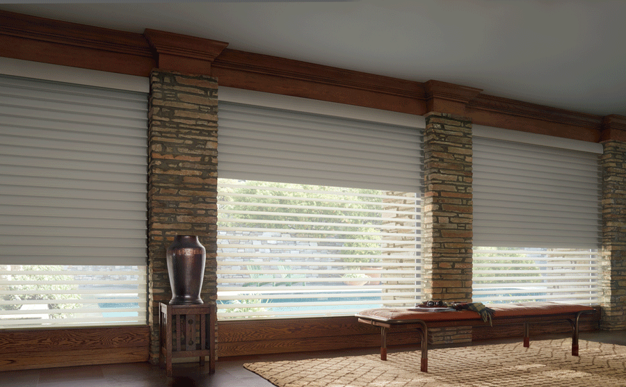 silhouette shades with second blackout roller shade Kansas City MO