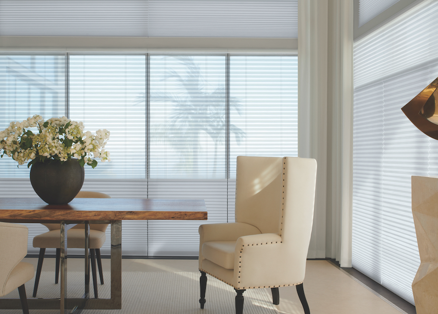 Kansas City, Alustra duette honeycomb shades.