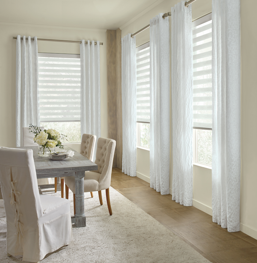 layered dining room window treatments kansas city