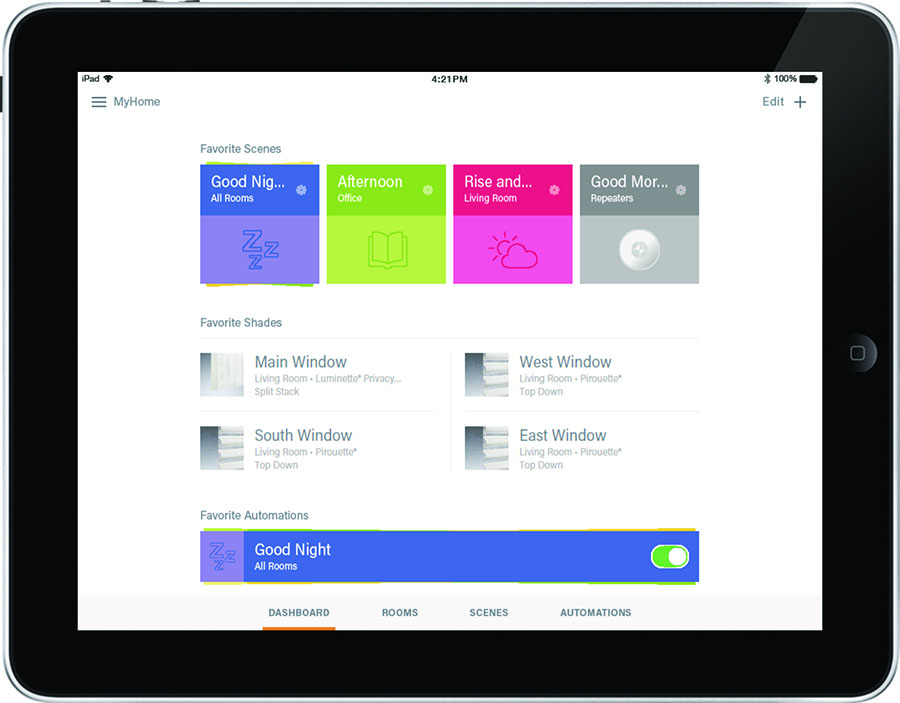 PowerView® app to control automated shades.