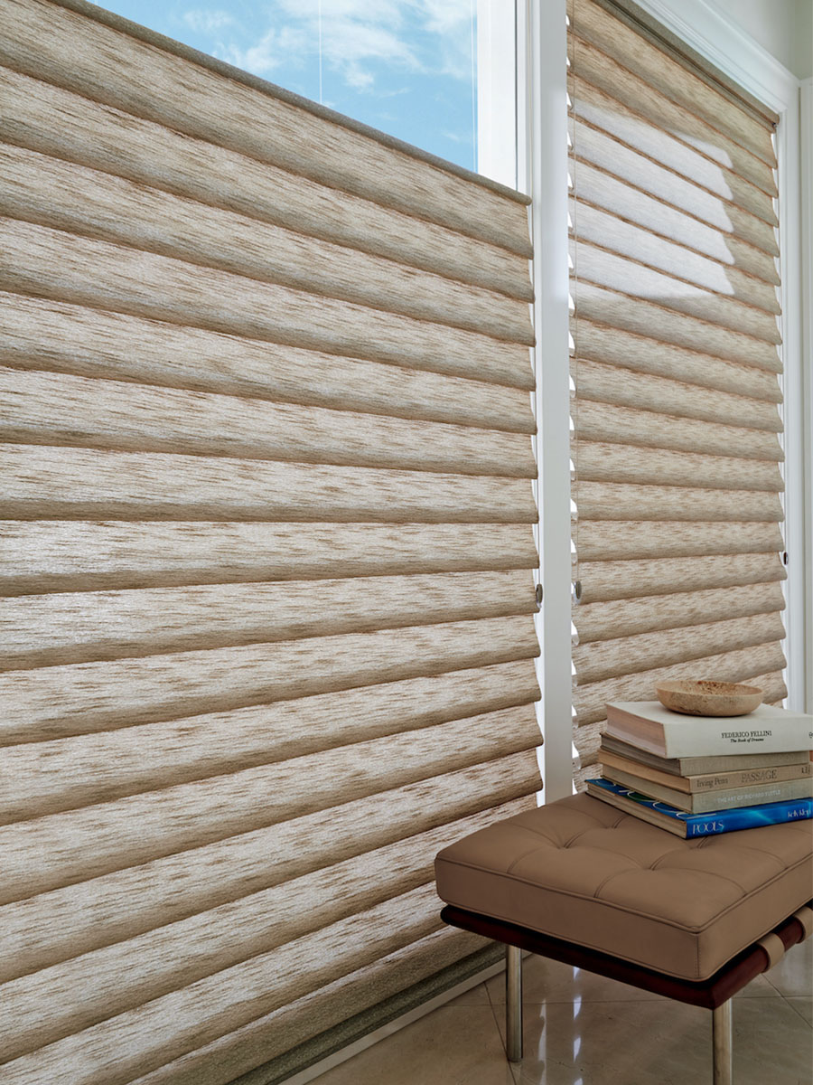 Roman shades, top down shades to prevent energy loss.