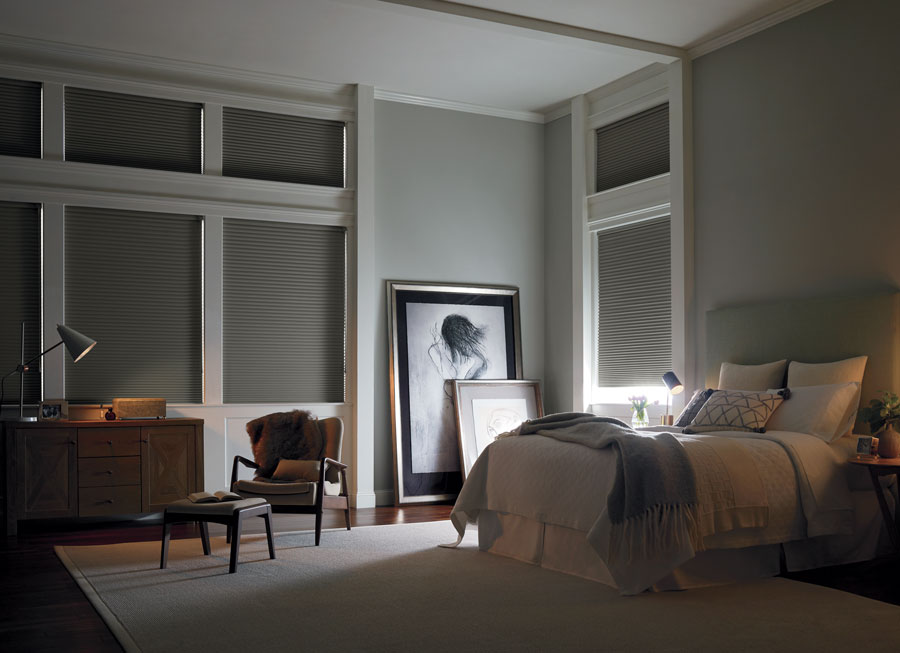 applause honeycomb shades in a bedroom