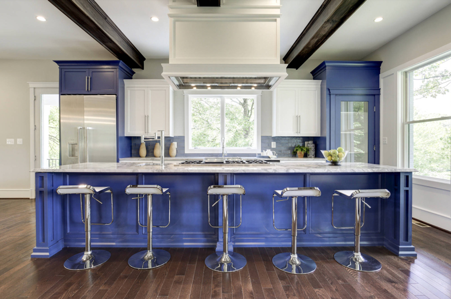 Periwinkle kitchen cabinets