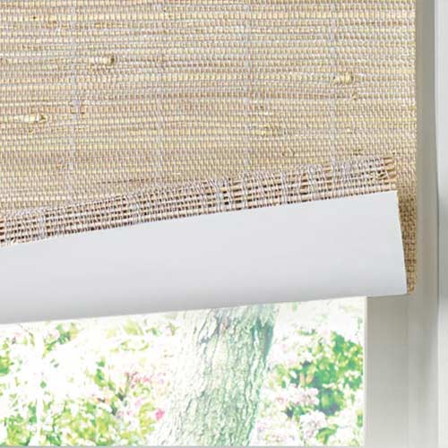 woven organic shade with backing for extra light control