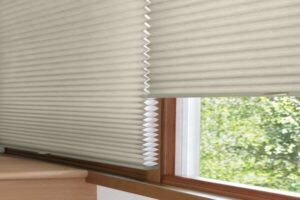 white honeycomb shades